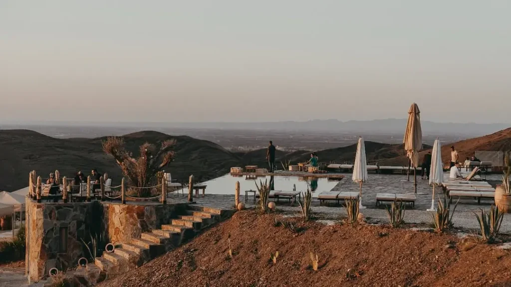 Luxury glamping tent in Agafay Morocco desert