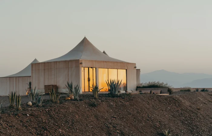 Luxury desert camp in Agafay Desert Morocco