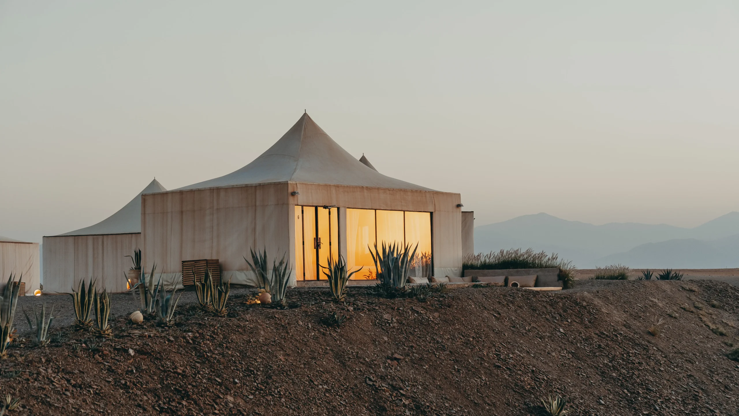 Luxury desert camp in Agafay Desert Morocco