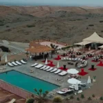 Luxury camp with Swimming pool under the clear skies in Desert Agafay